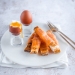 Egg and smoked salmon soldiers