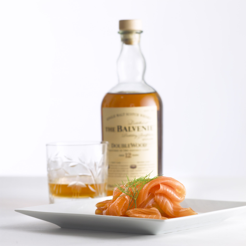 John Ross Jr's Balvenie Whisky smoked Salmon on a plate