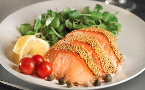 160g Kiln Roasted Smoked Salmon with Honey & Mustard Seeds