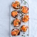Smoked salmon crostini with beetroot and capers