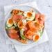 Smoked salmon breakfast waffles